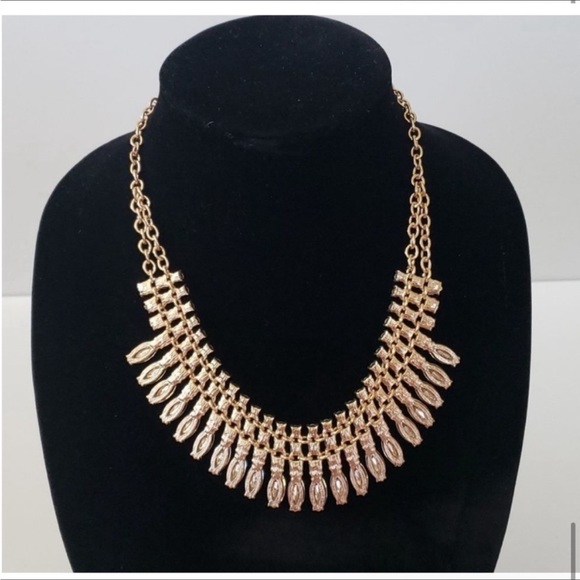 Rhinestone & Pearl Bib Statement Necklace - Picture 4 of 8